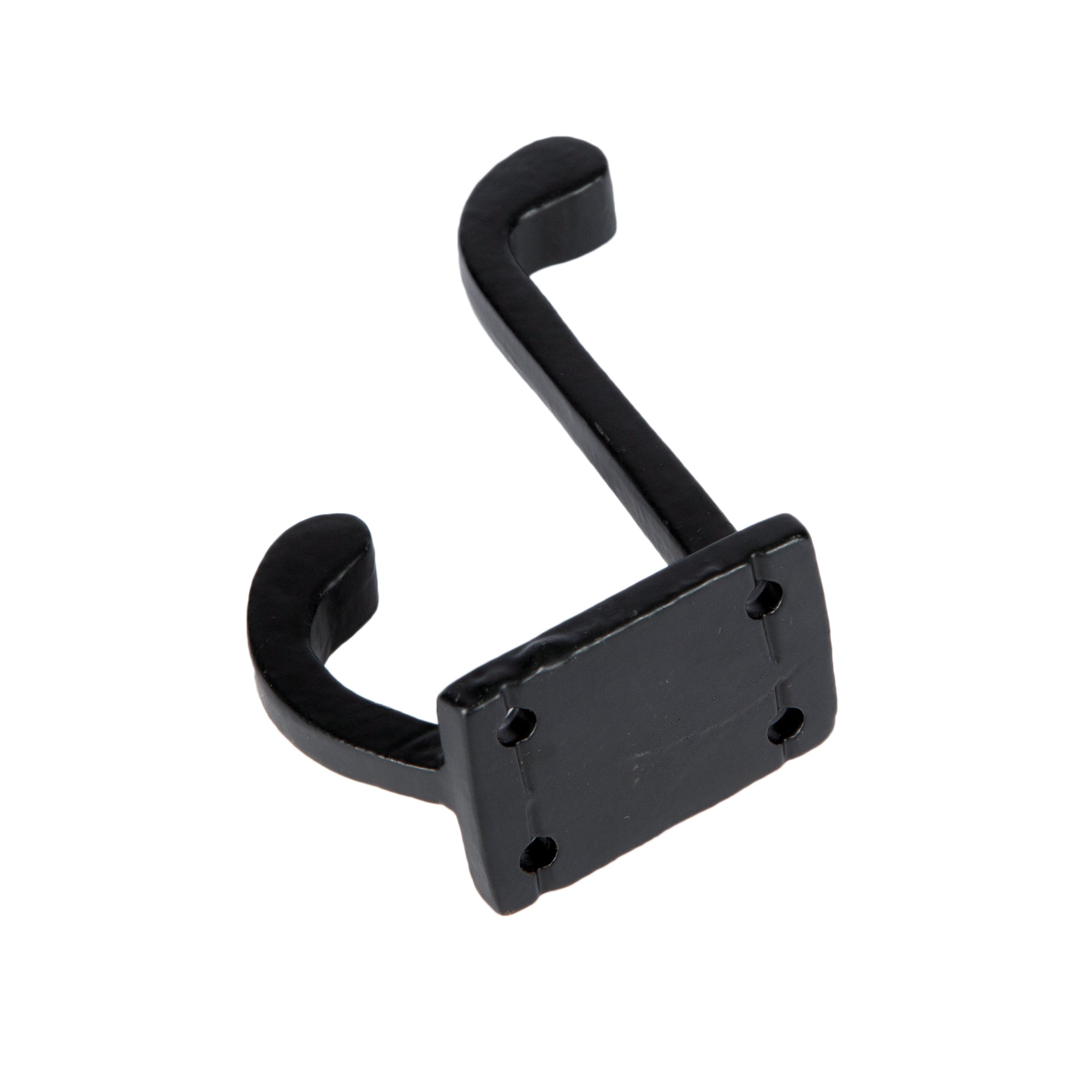 Rectangular Plate Rounded Hat &amp; Coat Hook - W30mm x H85mm - Black