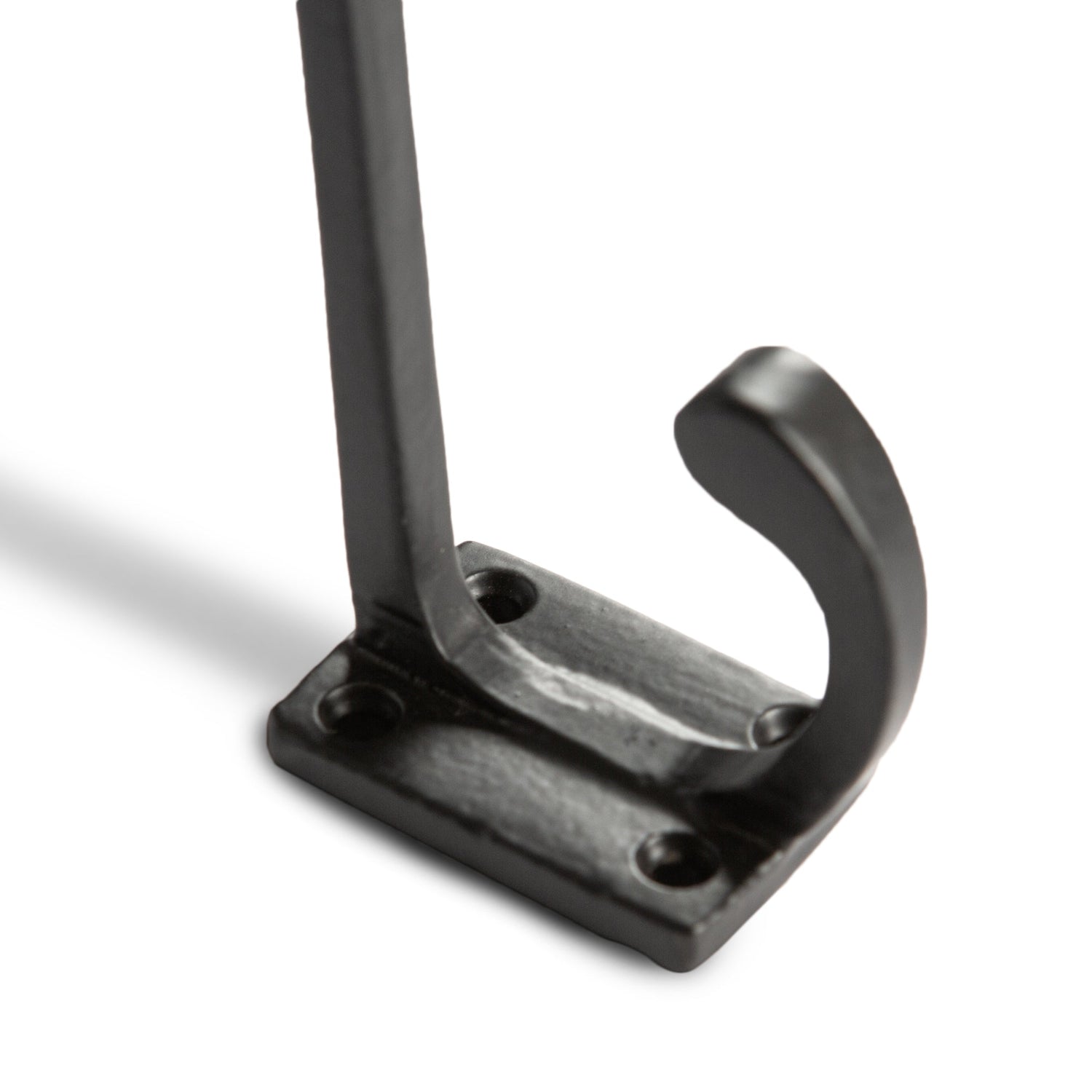 Rectangular Plate Rounded Hat &amp; Coat Hook - W30mm x H85mm - Black