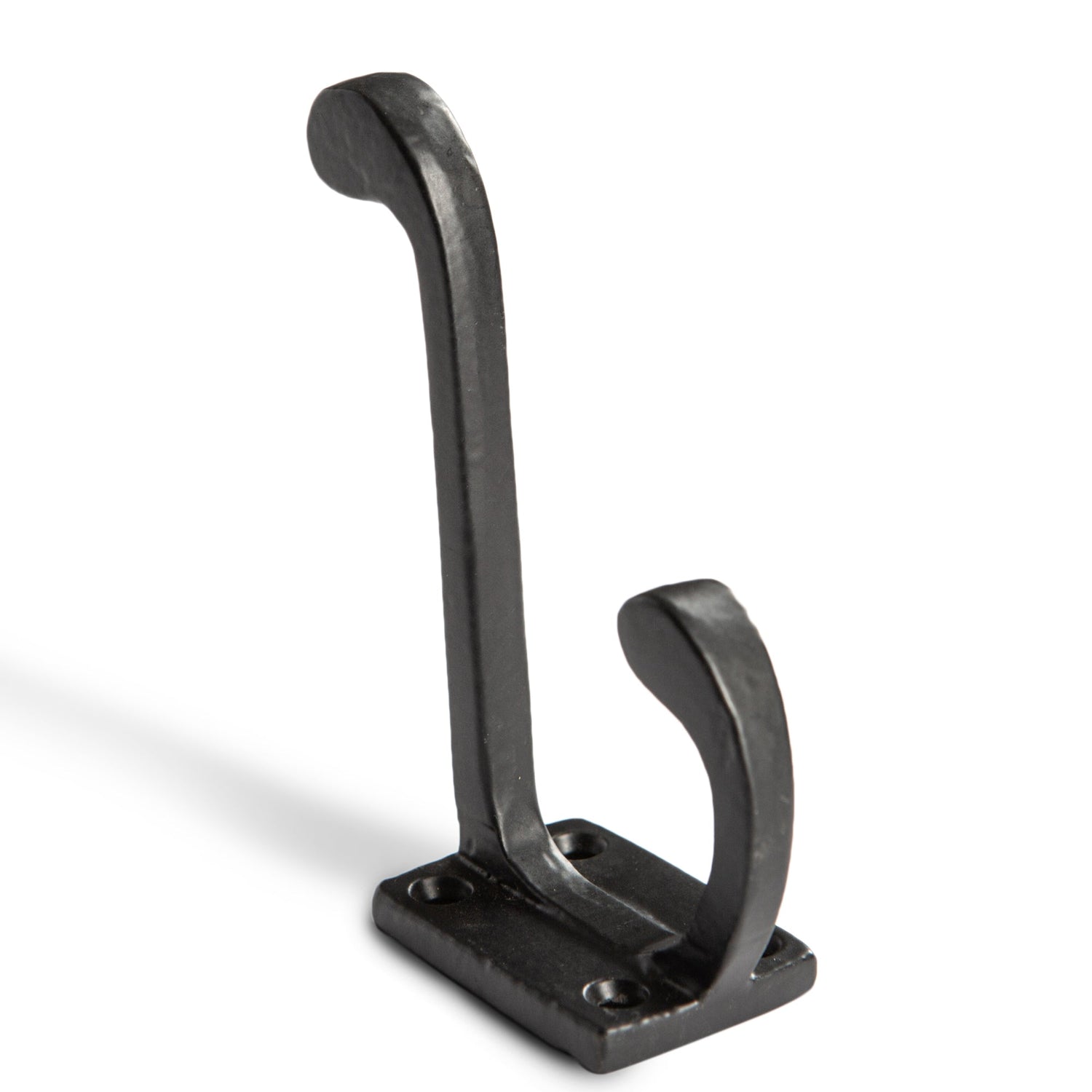 Rectangular Plate Rounded Hat &amp; Coat Hook - W30mm x H85mm - Black