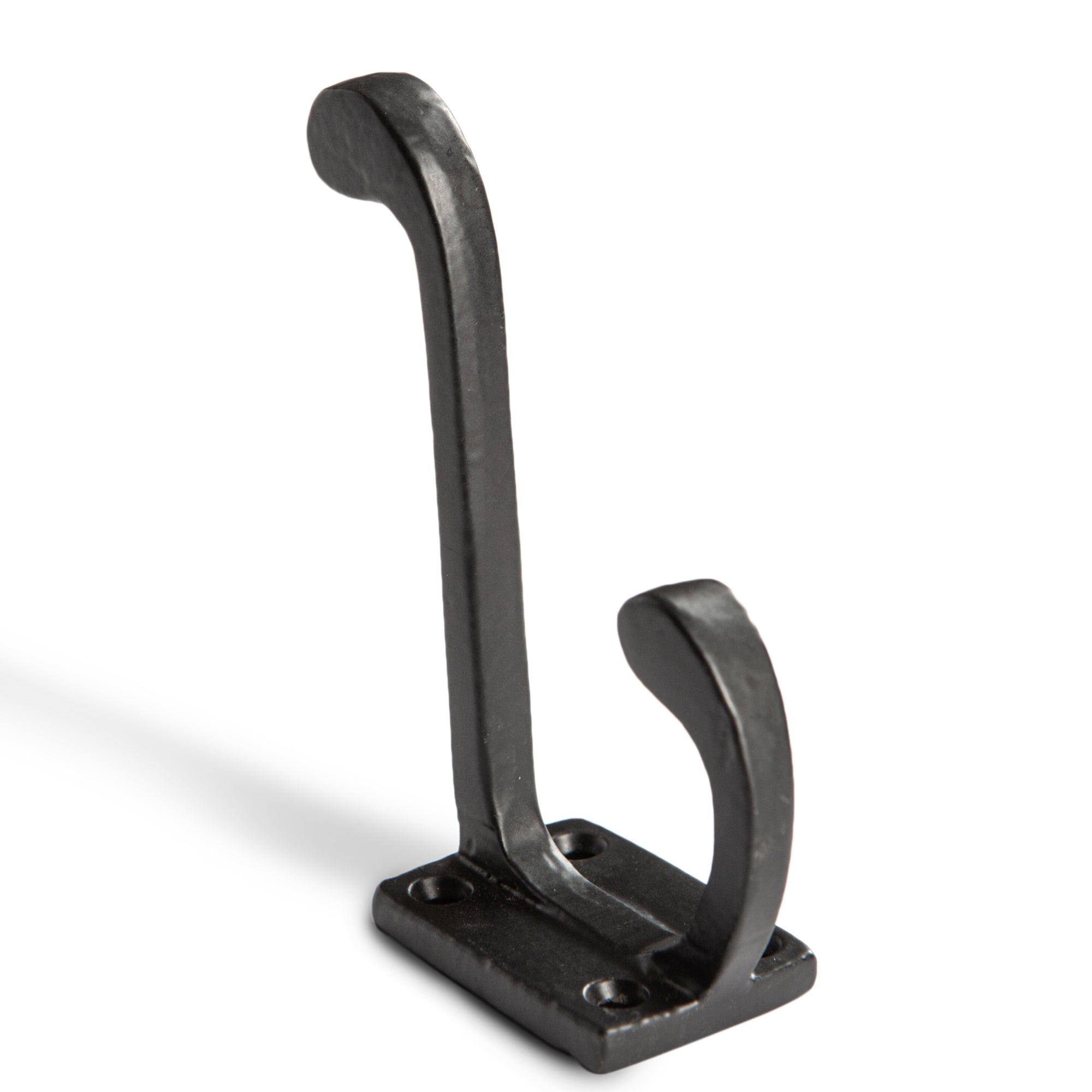 Rectangular Plate Rounded Hat &amp; Coat Hook - W30mm x H85mm - Black