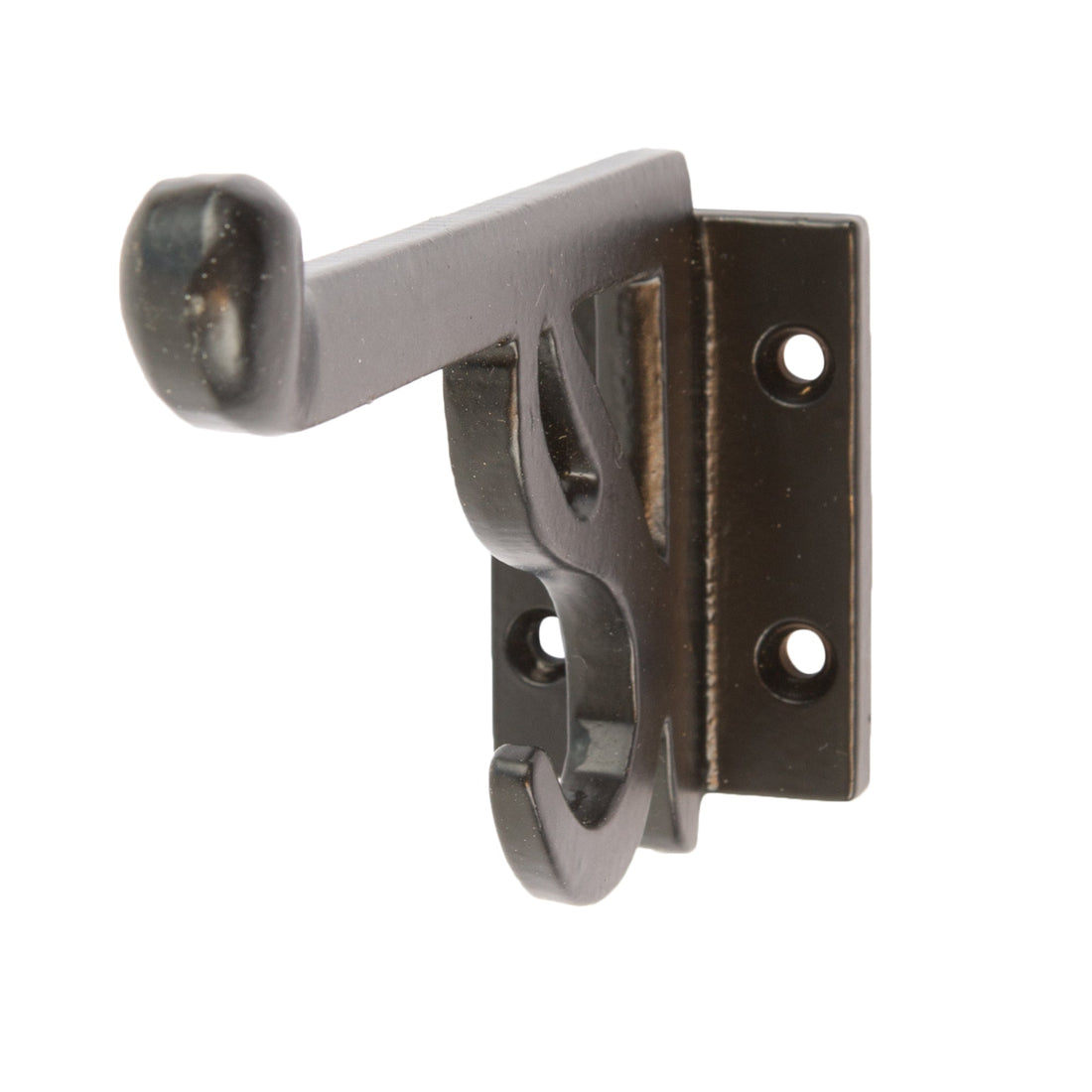 Ornate Flat Top Hat &amp; Coat Hook - W35mm x H70mm - Black