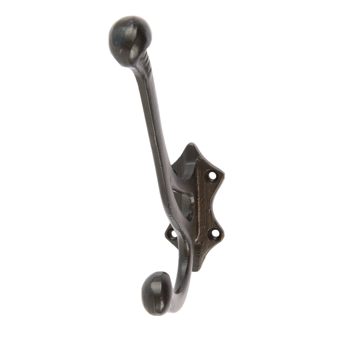 Leaf Backed Hat &amp; Coat Hook - W35mm x H150mm - Black