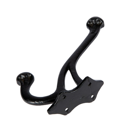 Leaf Backed Hat &amp; Coat Hook - W35mm x H150mm - Black
