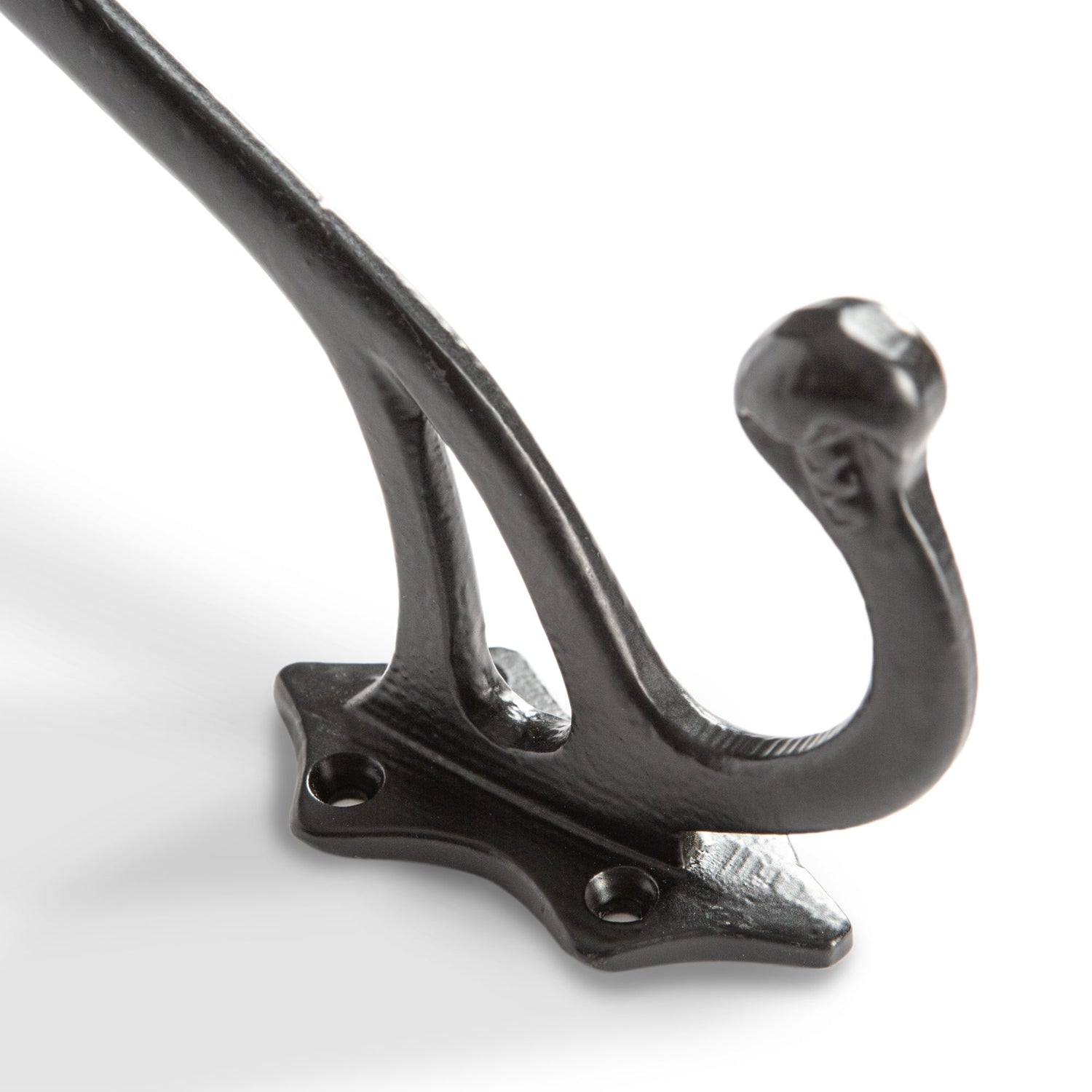 Leaf Backed Hat &amp; Coat Hook - W35mm x H150mm - Black