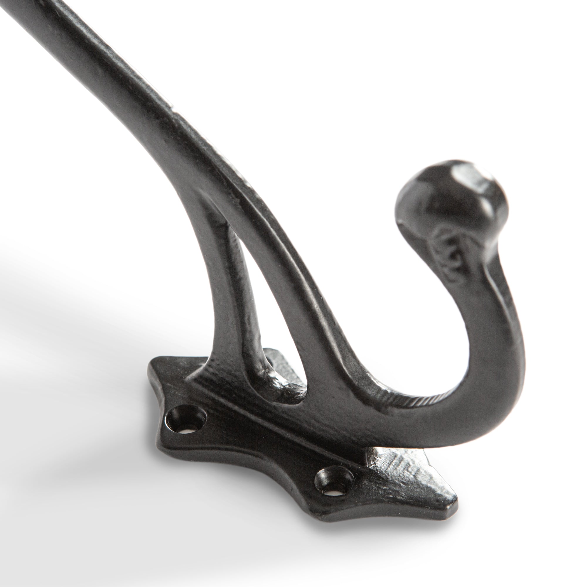 Leaf Backed Hat &amp; Coat Hook - W35mm x H150mm - Black