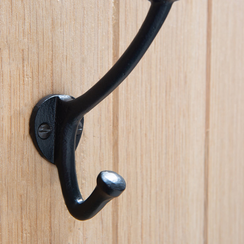 Bowler and Coat Hook - W35mm x H115mm - Black