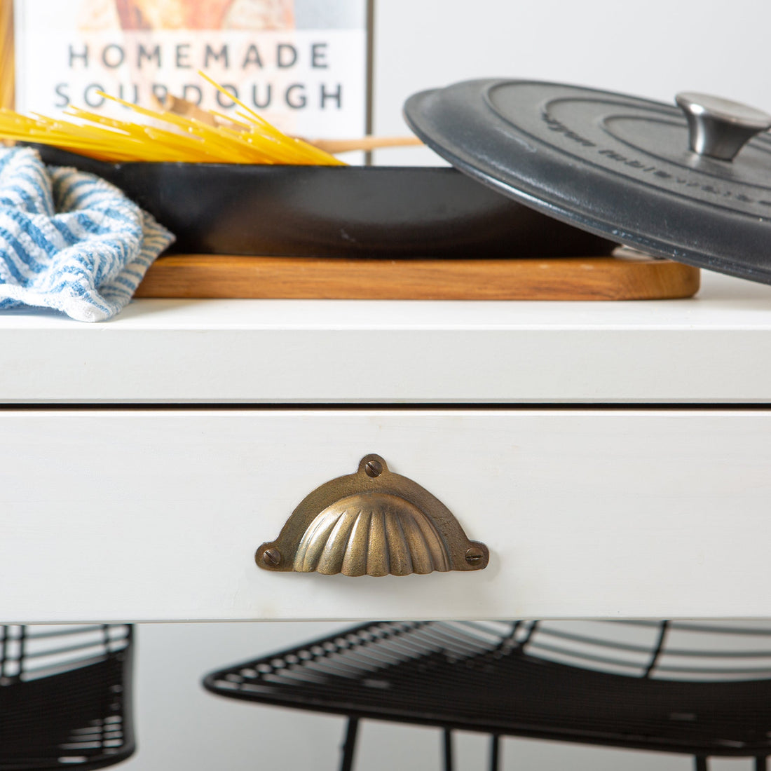 Fluted Cabinet Drawer Pull - W95mm x H50mm