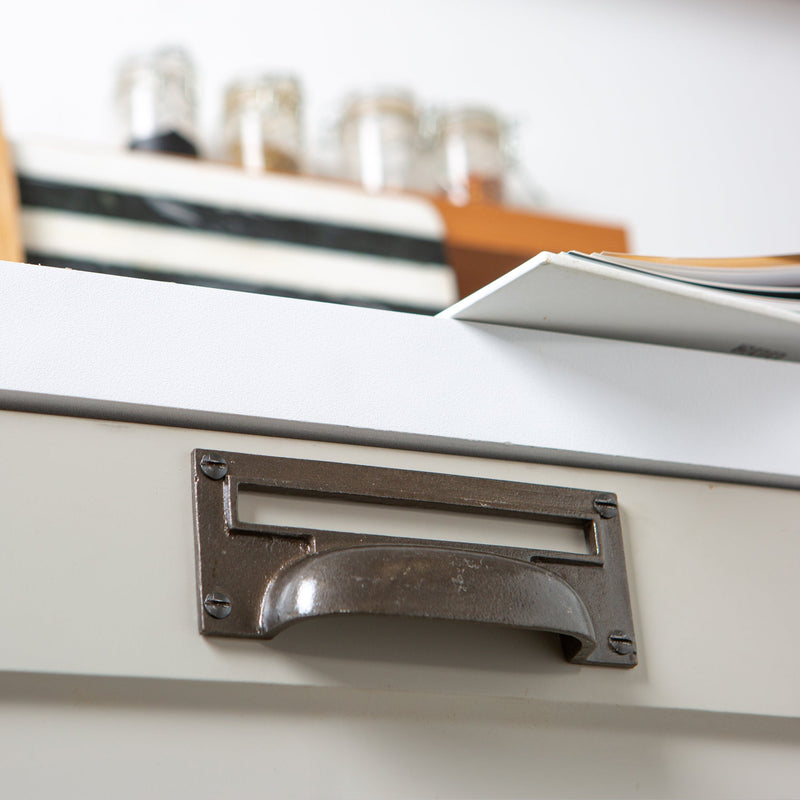 Filing Cabinet Drawer Pull with Card Frame - W130mm x H50mm