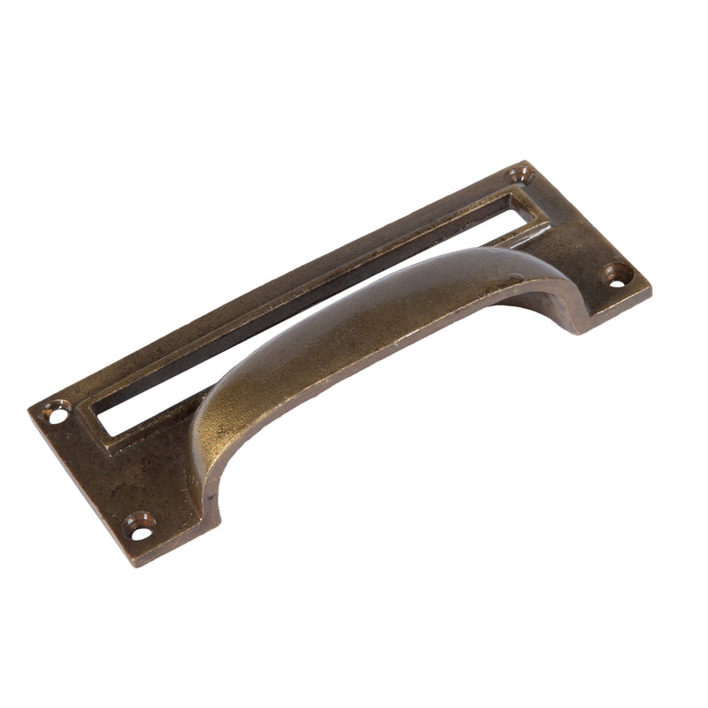 Filing Cabinet Drawer Pull with Card Frame - W130mm x H50mm