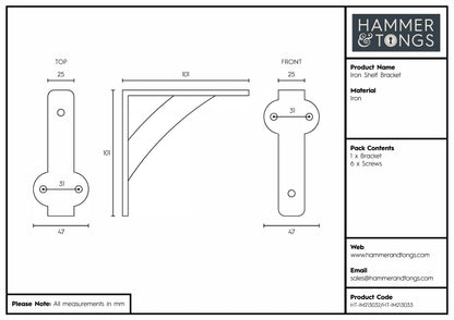 Iron Shelf Bracket - D100mm