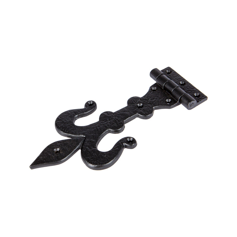 235mm Black Fleur De Lis T-Hinge - By Hammer & Tongs