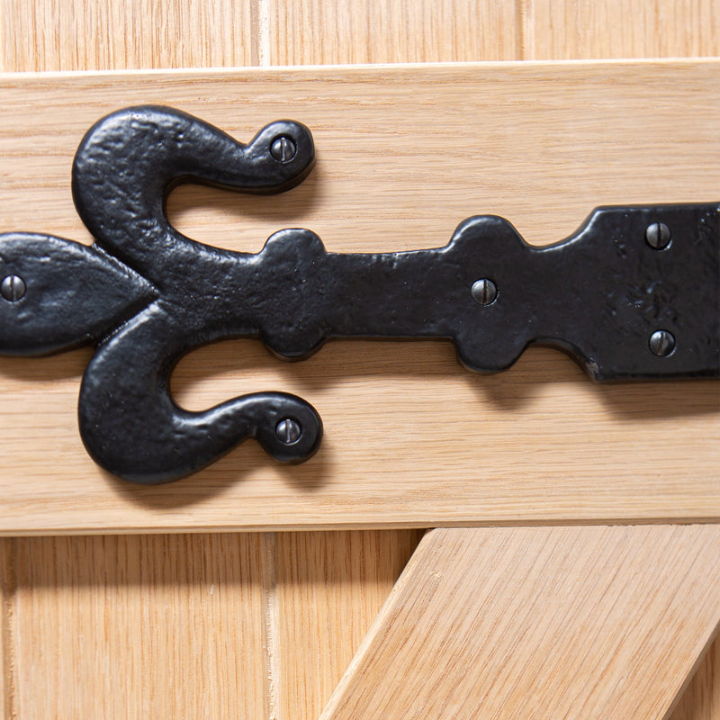 310mm Black Fleur De Lis T-Hinge - By Hammer & Tongs