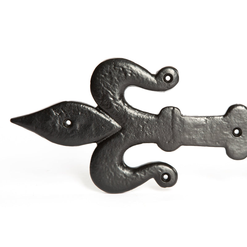 310mm Black Fleur De Lis T-Hinge - By Hammer & Tongs