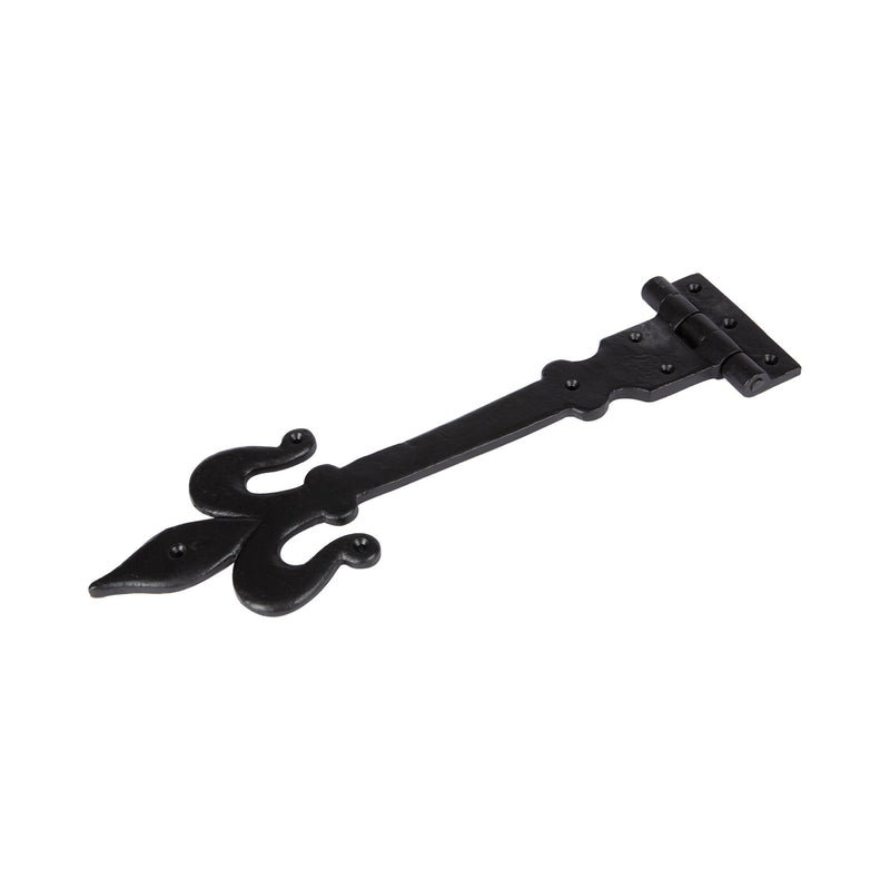 405mm Black Fleur De Lis T-Hinge - By Hammer & Tongs