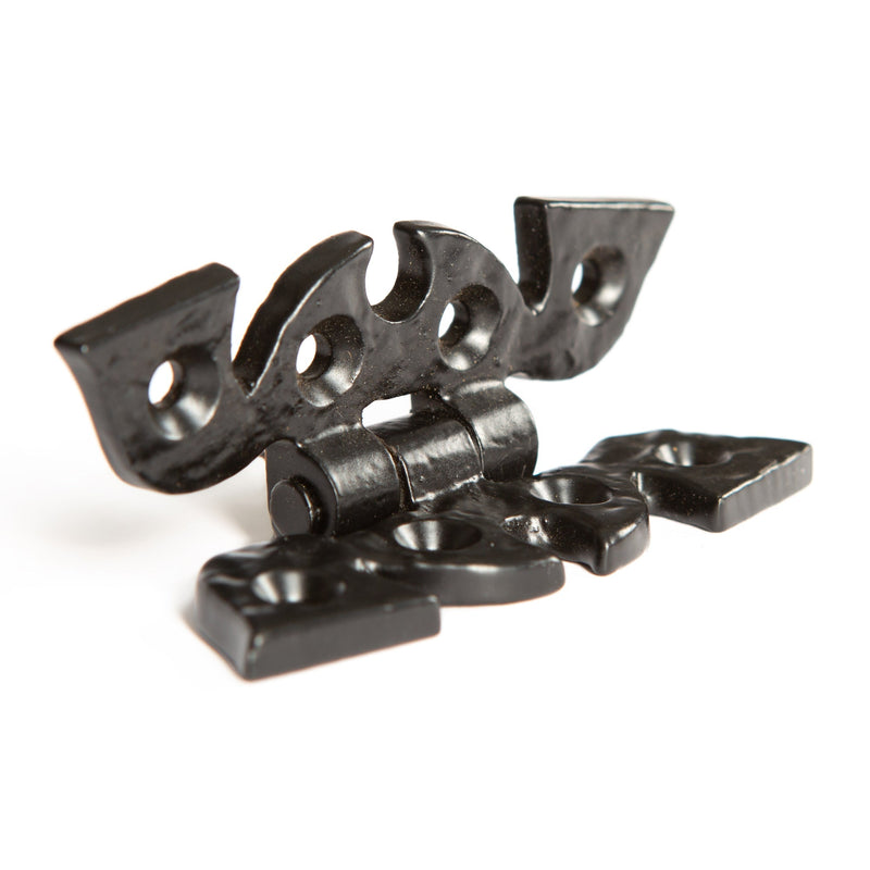 75mm Black Ornate Cabinet Hinge - By Hammer & Tongs