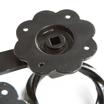 Rose Ring Gate Latch - 195mm - Black