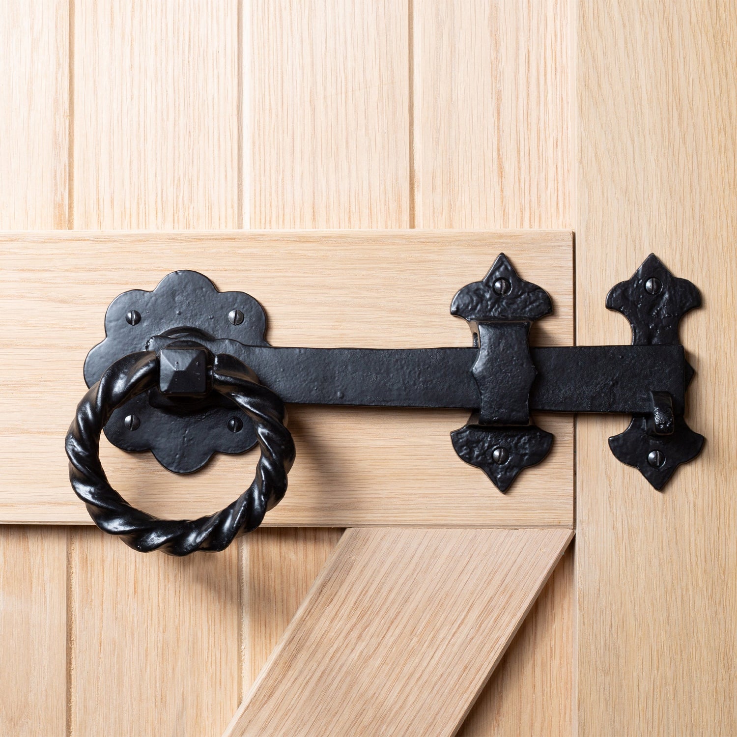 Rose Ring Gate Latch - 285mm - Black