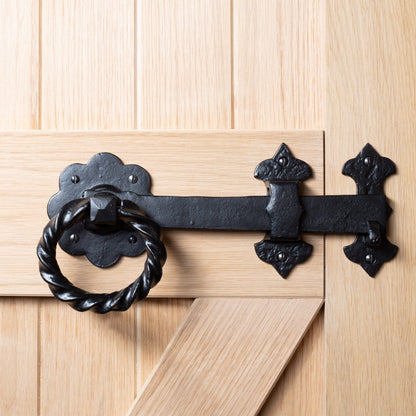 Rose Ring Gate Latch - 285mm - Black