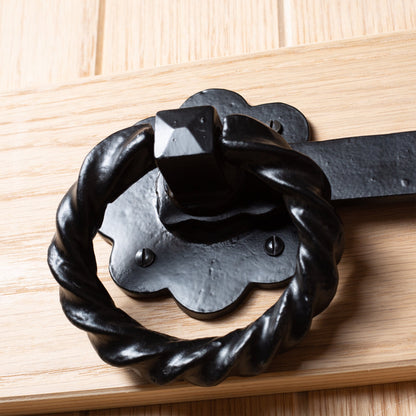 Rose Ring Gate Latch - 285mm - Black