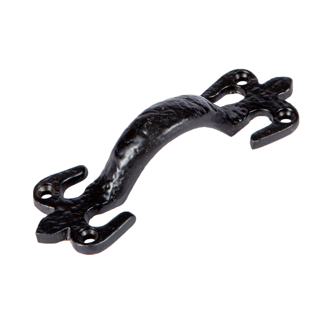 105mm Black Rustic Fleur De Lis Door Handle
