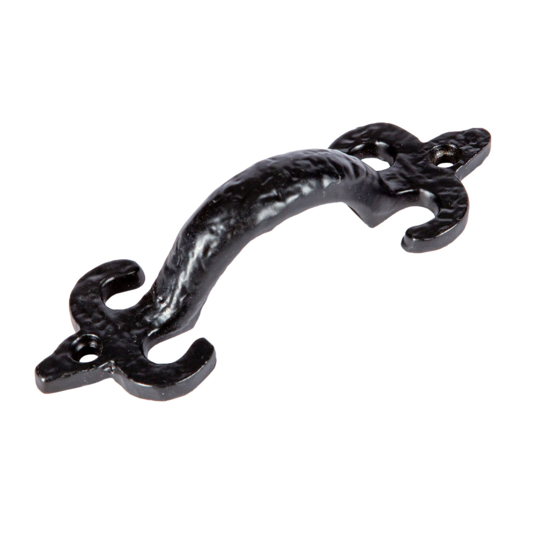 105mm Black Antique Fleur De Lis Door Handle