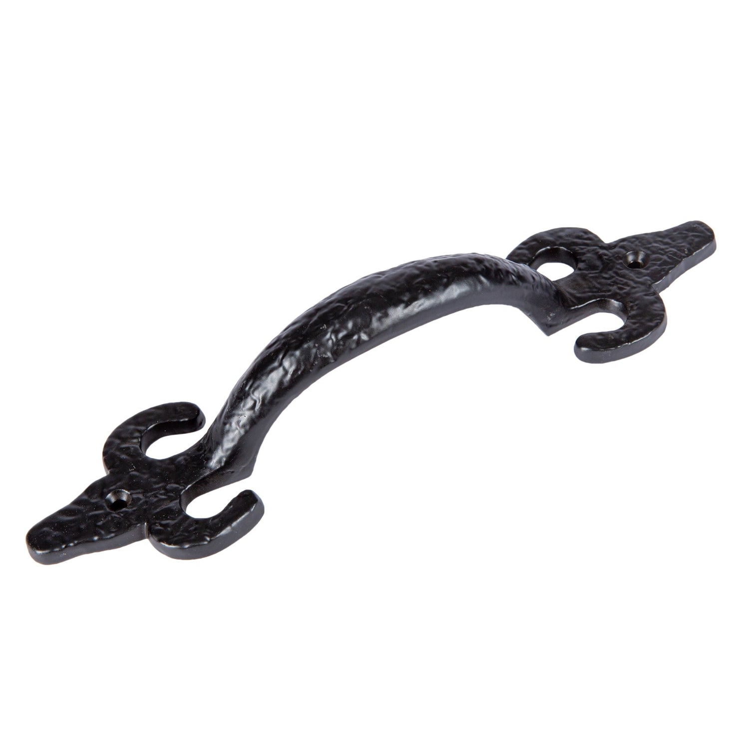 205mm Black Antique Fleur De Lis Door Handle