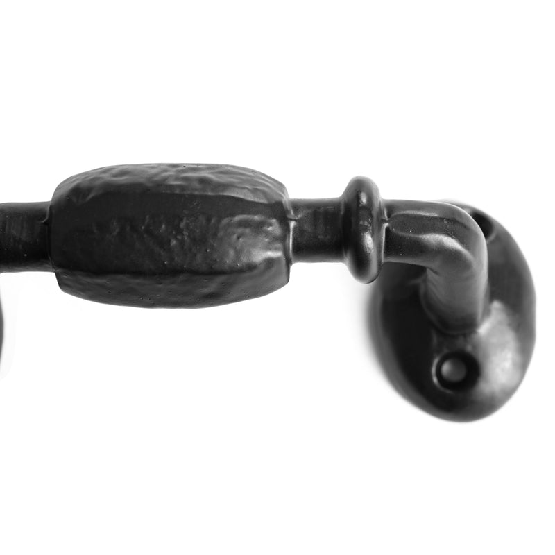 115mm Black Offset Wrought Iron Door Handle - By Hammer & Tongs
