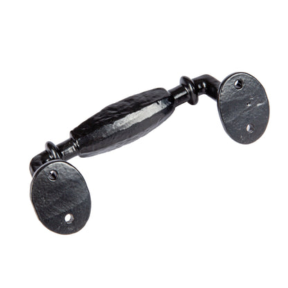 160mm Black Offset Wrought Iron Door Handle