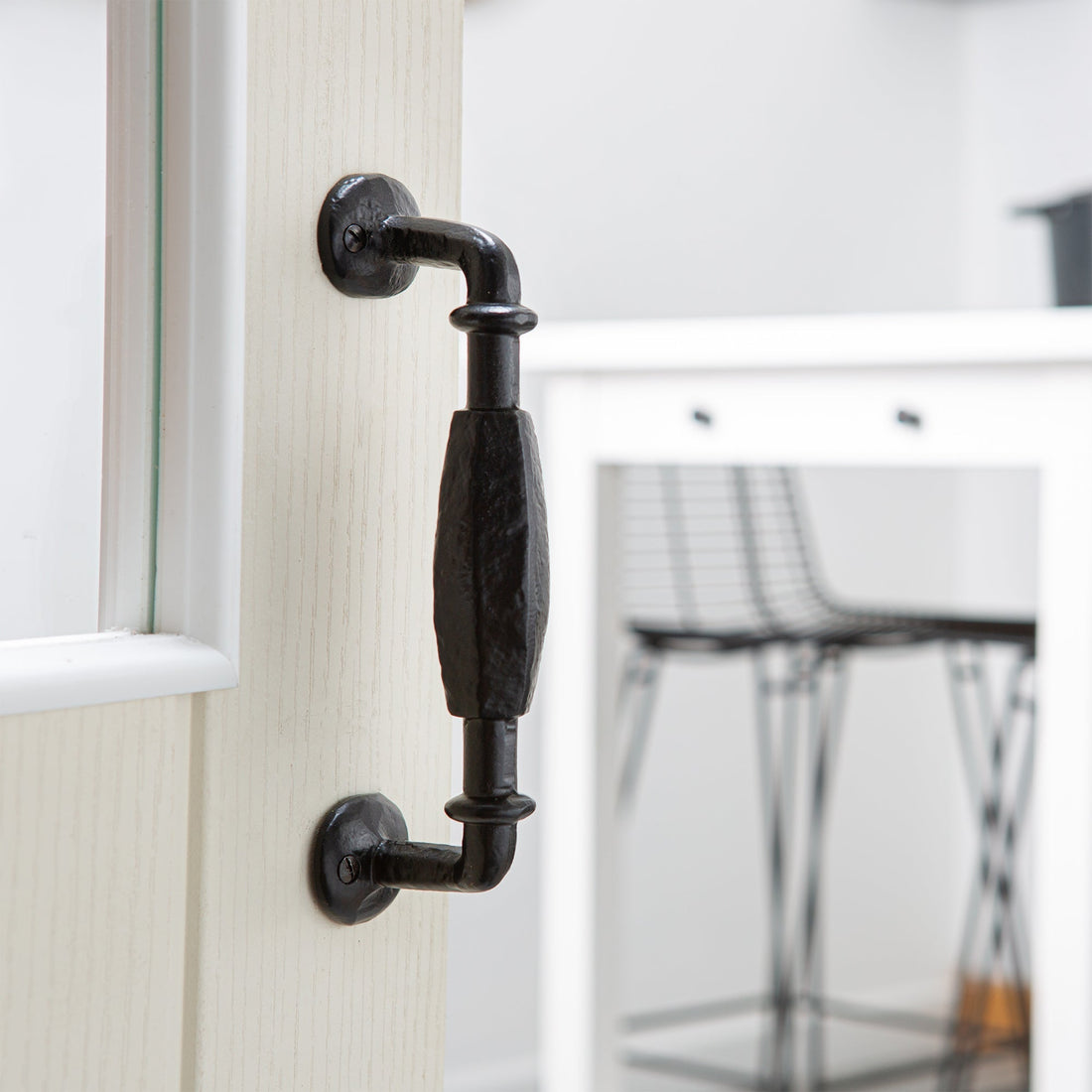 300mm Black Offset Wrought Iron Door Handle