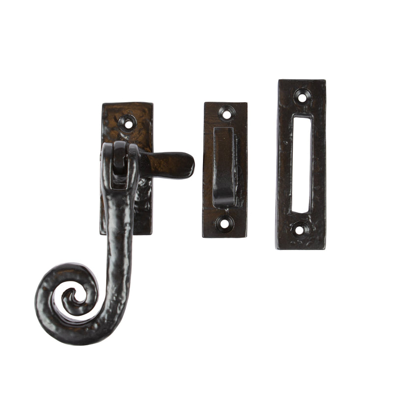 85mm Left Hand Black Curly Tail Window Fastener - By Hammer & Tongs