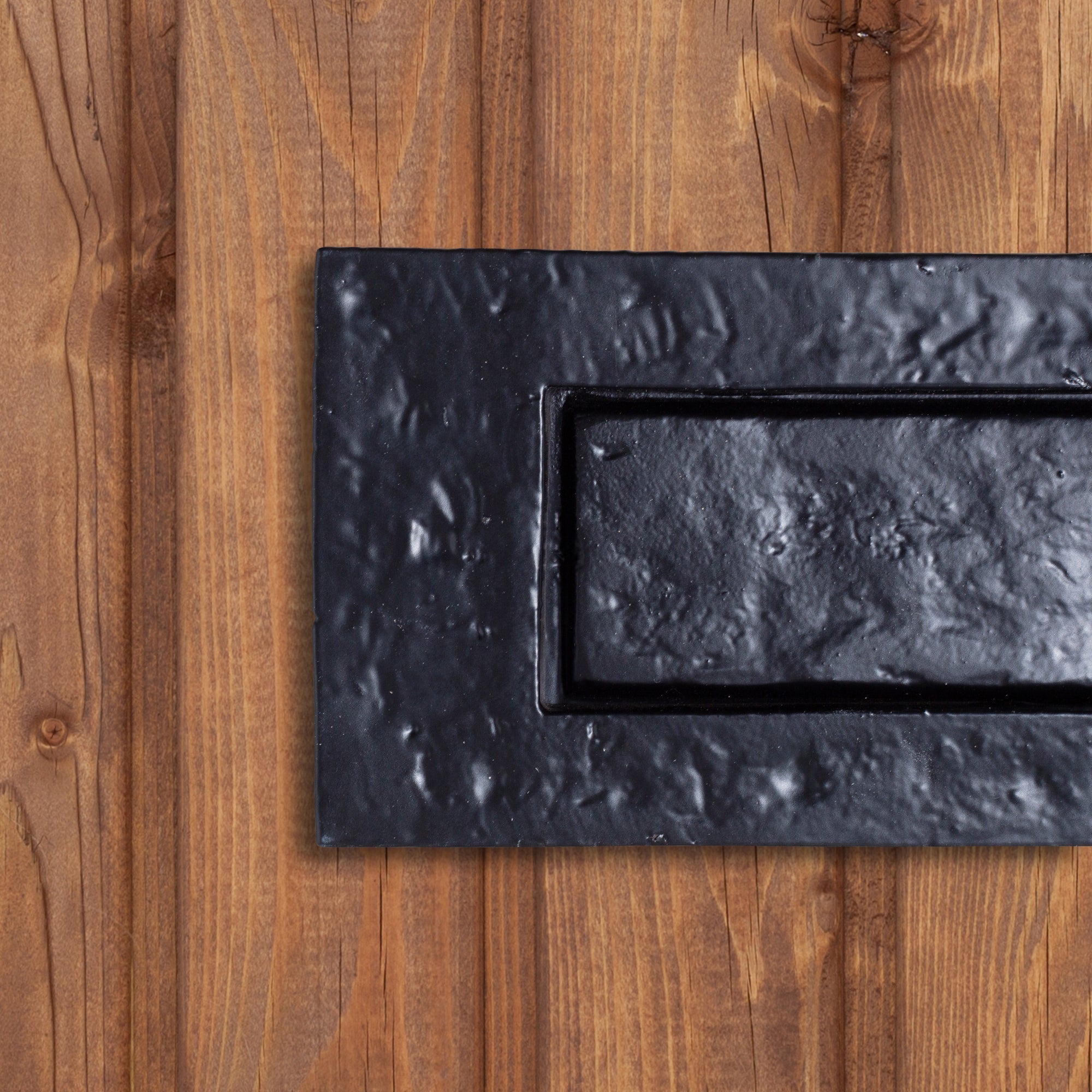 340 x 100mm Black Rustic Letter Plate
