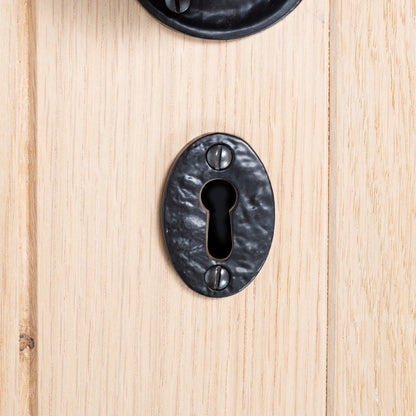 Rustic Escutcheon Plate - W35mm x H50mm - Black