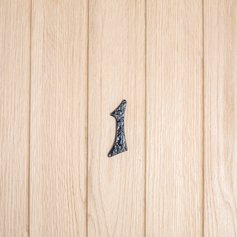 Number 1 Black 80mm Rustic Iron House Number - By Hammer & Tongs