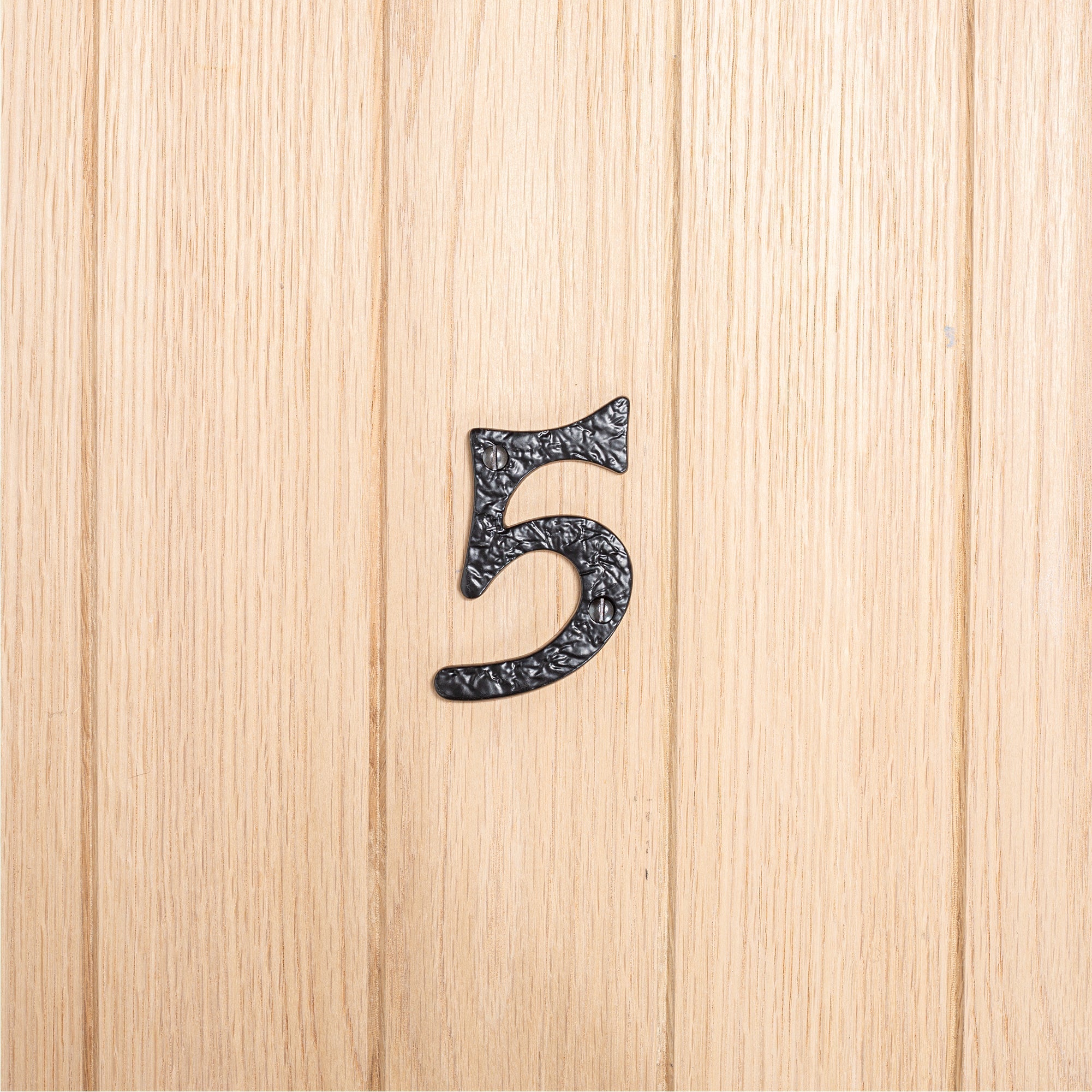 Number 5 80mm Rustic Cast Iron House Number