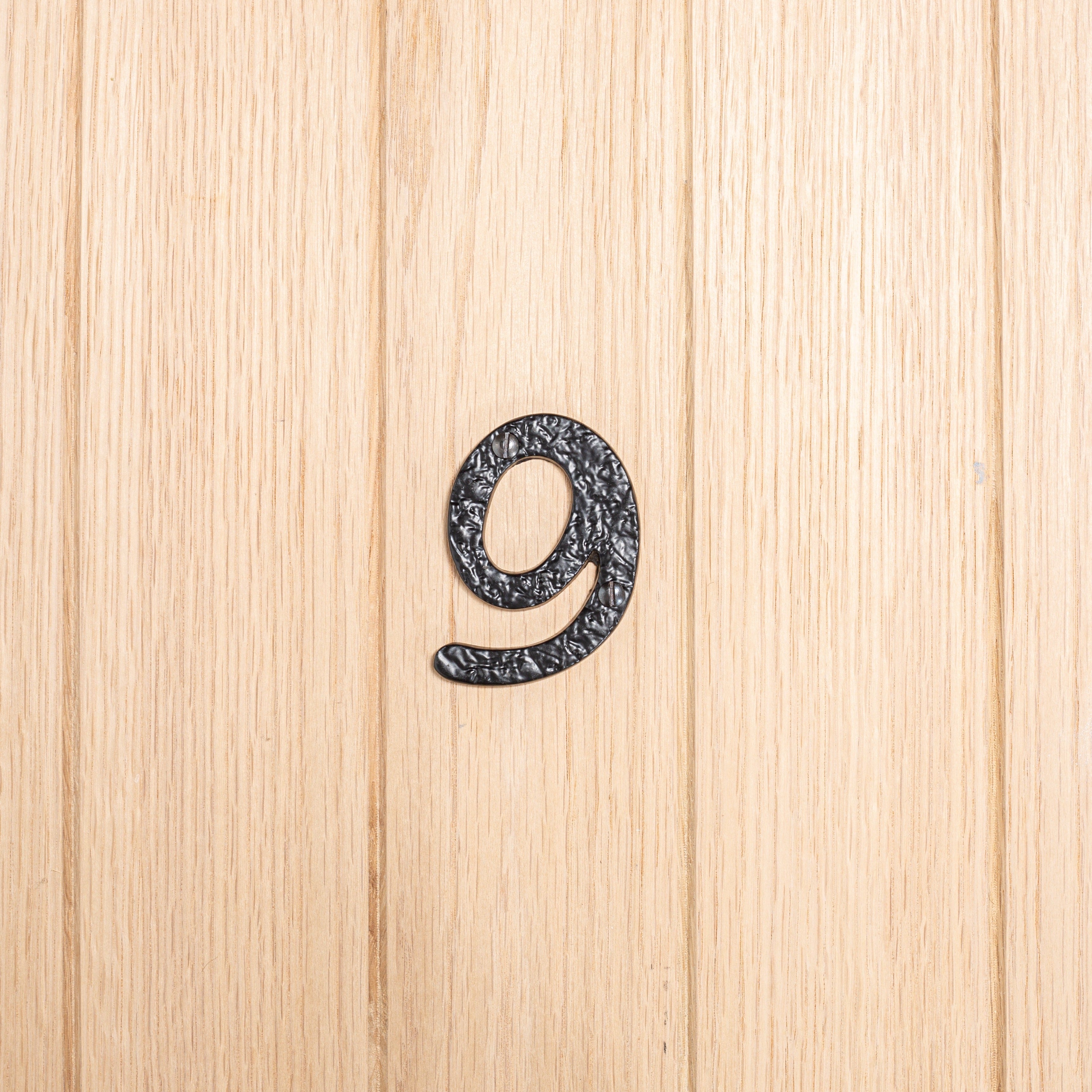 Number 9 80mm Rustic Cast Iron House Number
