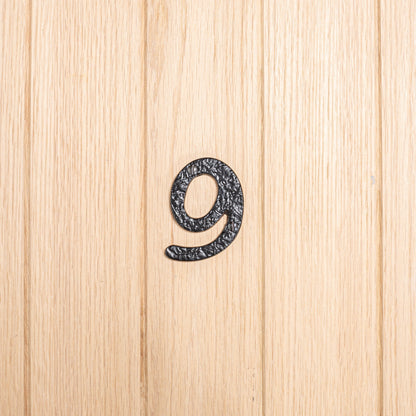 Number 9 80mm Rustic Cast Iron House Number