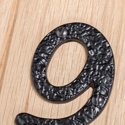 Number 9 80mm Rustic Cast Iron House Number