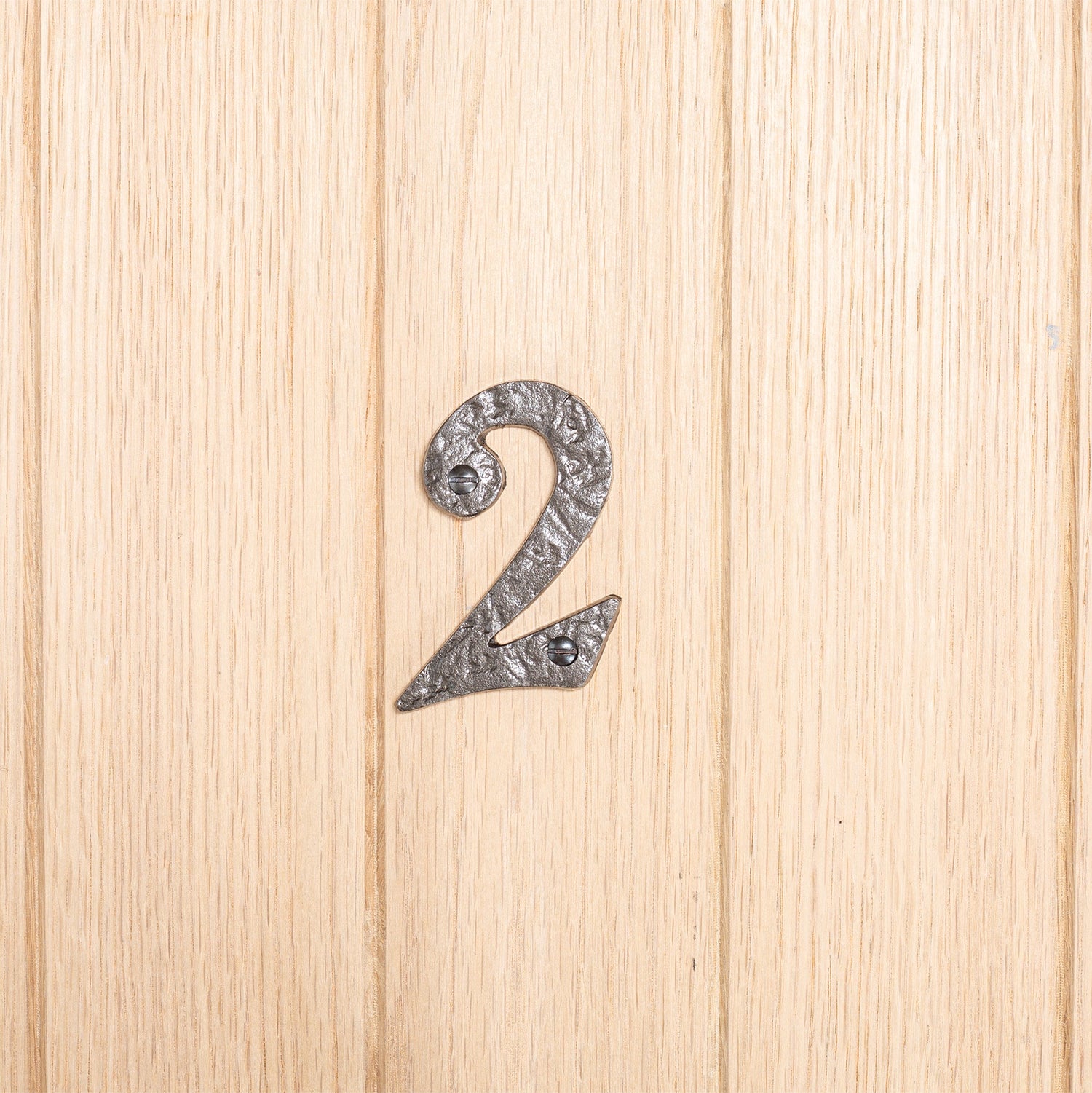 Number 2 80mm Rustic Cast Iron House Number