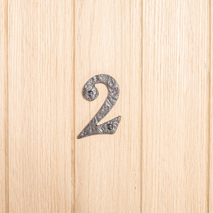 Number 2 Black 80mm Rustic Iron House Number