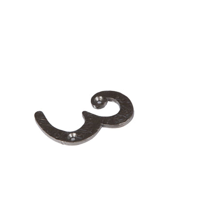 Number 3 80mm Rustic Cast Iron House Number