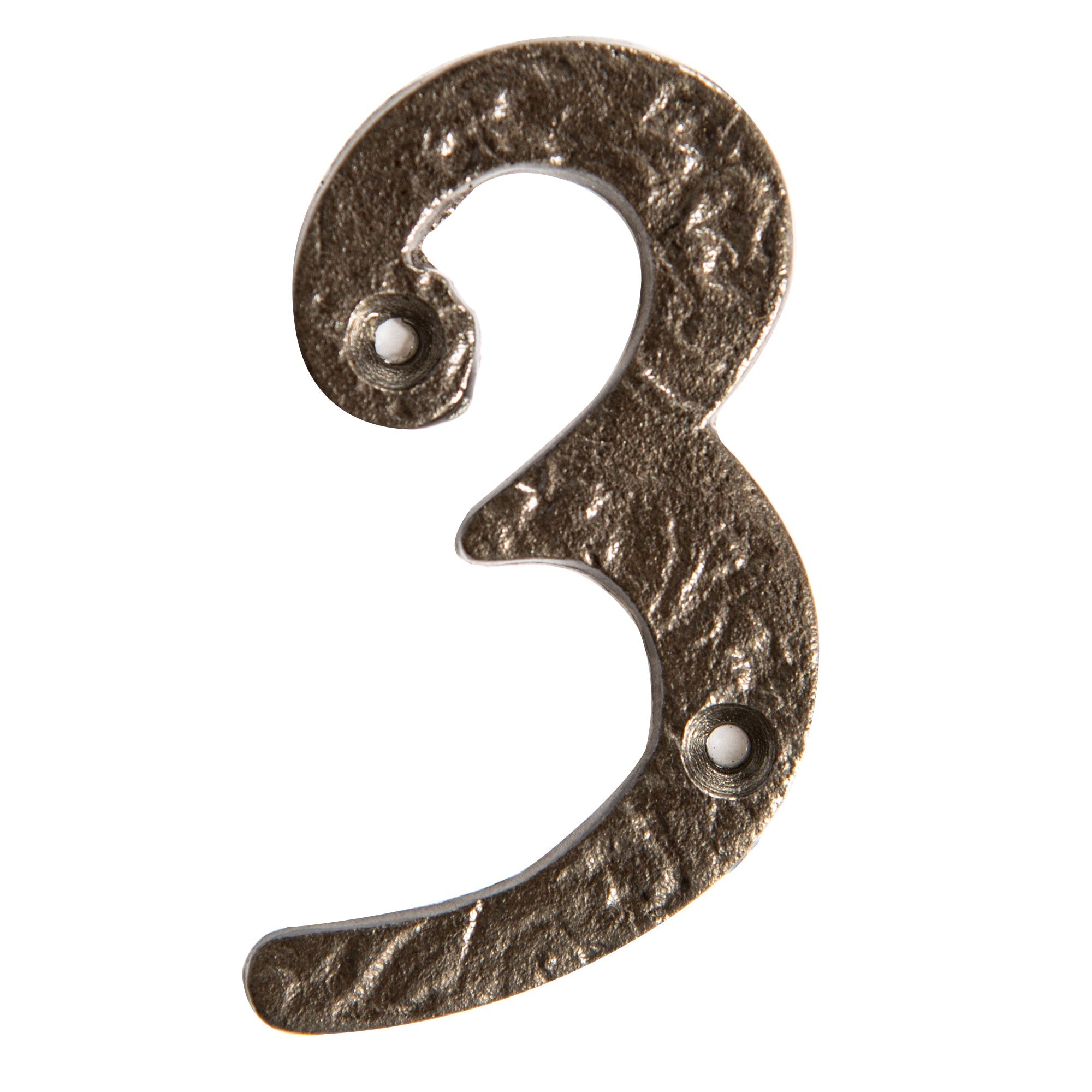 Number 3 80mm Rustic Cast Iron House Number - By Hammer & Tongs ...