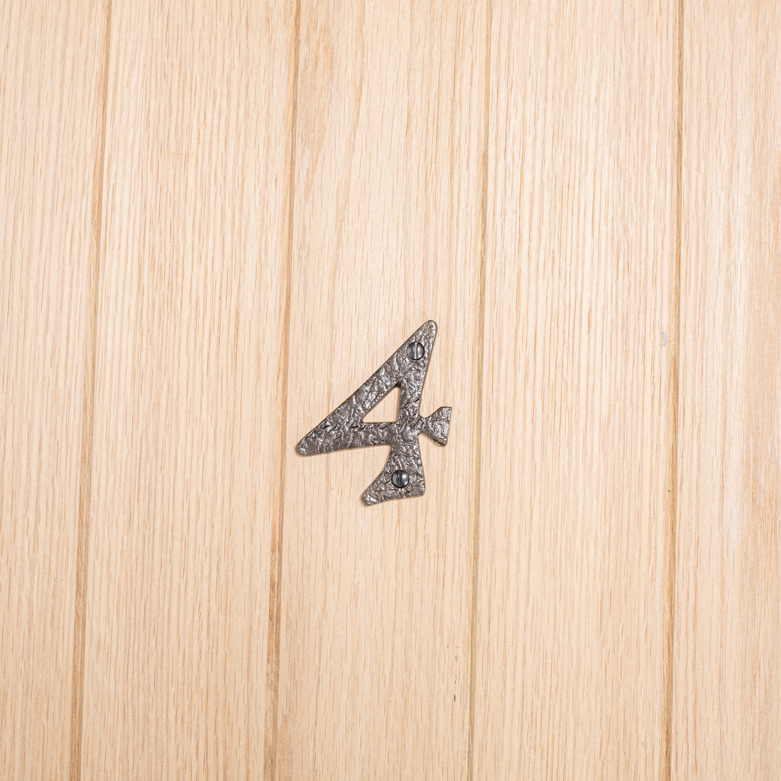 Number 4 Black 80mm Rustic Iron House Number