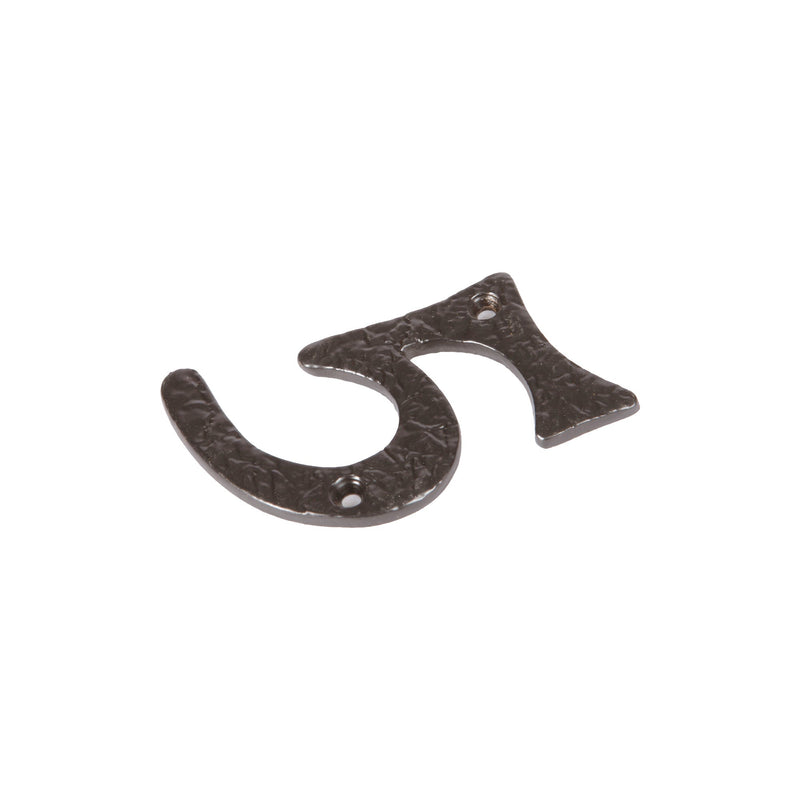 Number 5 80mm Rustic Cast Iron House Number - By Hammer & Tongs