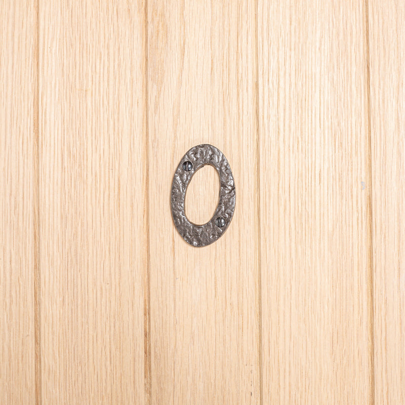 Number 0 Black 80mm Rustic Iron House Number - By Hammer & Tongs