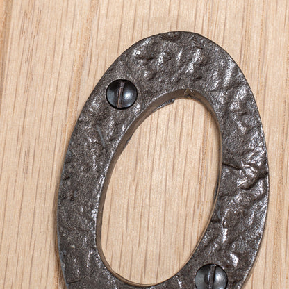 Number 0 80mm Rustic Cast Iron House Number