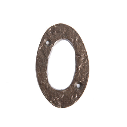 Number 0 80mm Rustic Cast Iron House Number