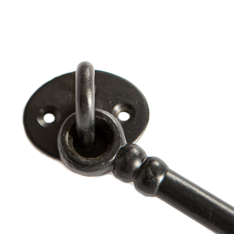165mm Black Ornate Cabin Hook and Eye - By Hammer & Tongs