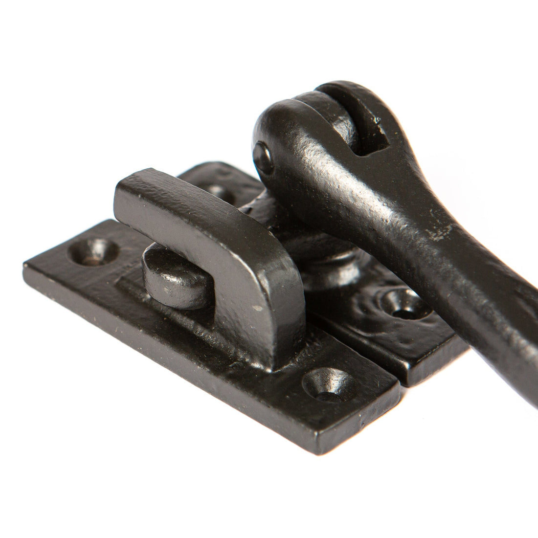 90mm Left Hand Black Rustic Window Fastener