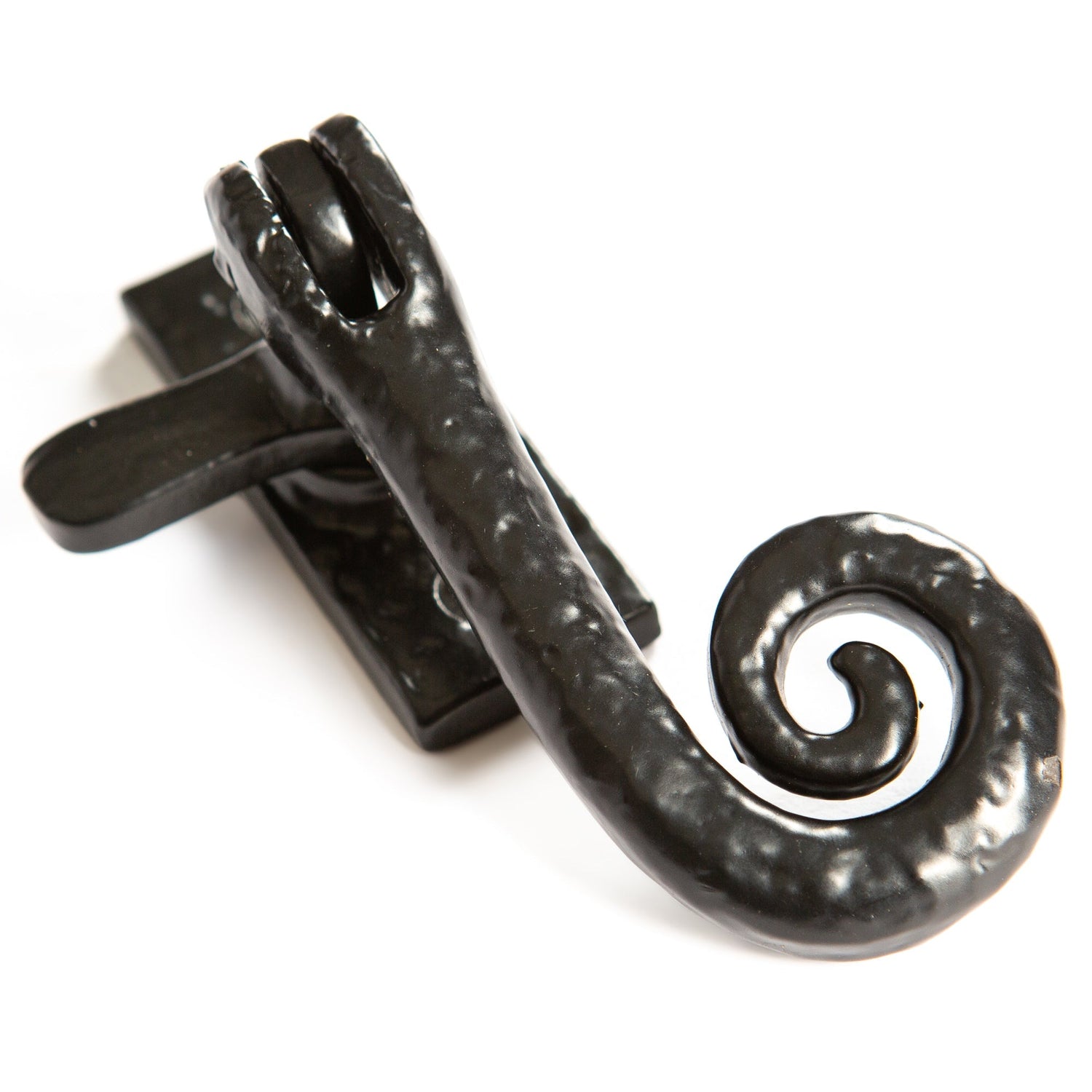 85mm Left Hand Black Curly Tail Window Fastener