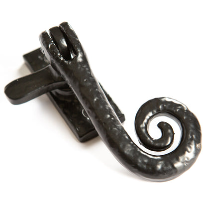 85mm Left Hand Black Curly Tail Window Fastener